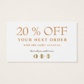 繊細なデイジー感謝してい割引カード (裏面)