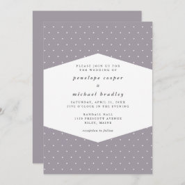 繊細なドット柔ら結婚い紫 招待状