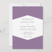 繊細なドット・パープル結婚ズ 招待状 (正面)