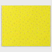 繊細なハート模様を持つ黄色のラッピング紙 ラッピングペーパー (フラット)