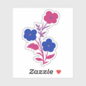 繊細なバイセクシャルのフラッグの花 シール (シート)