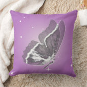 繊細なバタフライイン薄紫スクエア装飾用クッション クッション (ブランケット)