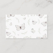 繊細なバタフライガーデンブライダルディスプレイシャワー エンクロージャーカード (裏面)