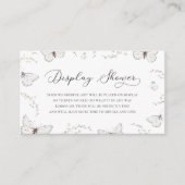 繊細なバタフライガーデンブライダルディスプレイシャワー エンクロージャーカード (正面)