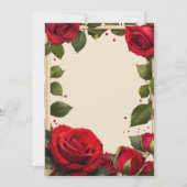 「繊細なバラのデザインの招待状：完璧」 招待状 (裏面)