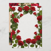 「繊細なバラのデザインの招待状：完璧」 招待状 (正面/裏面)