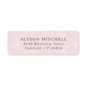 繊細なバラの花の返信先住所ラベル ラベル (正面)