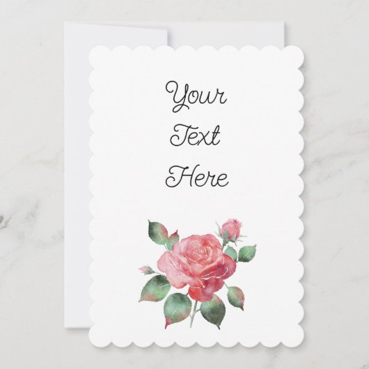繊細なバラはがき – スタイル招待状カード (正面)