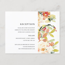 繊細なバラ色のペコピンク水彩花イメージの披露パーティー 招待状