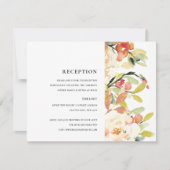 繊細なバラ色の水彩花の受付 招待状 (正面)