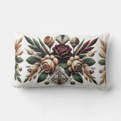 繊細なバラ花びら ランバークッション (裏面)