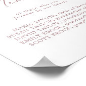 繊細なバラ金ゴールド愛のメモリアルのサイン ポスター (角)