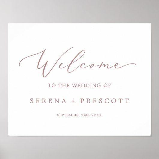繊細なバラ金ゴールド書結婚の歓迎 ポスター (正面)