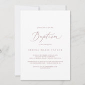 繊細なバラ金ゴールド書道バプテスマ 招待状 (正面)