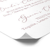 繊細なバラ金ゴールド署名ドリンクの看板 ポスター (角)