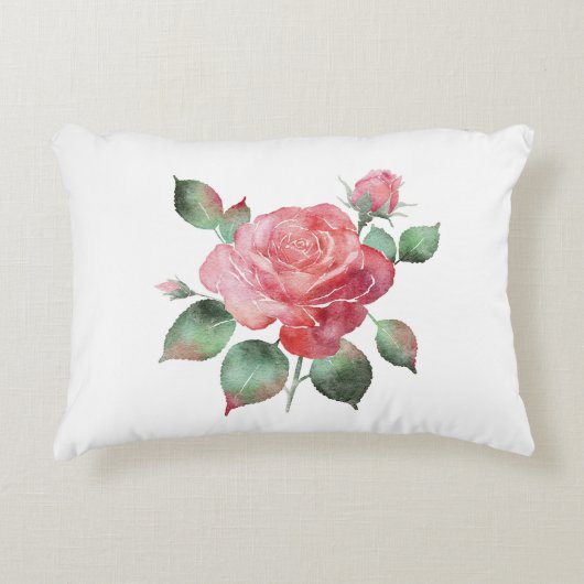 繊細なバラ アクセントクッション (正面)