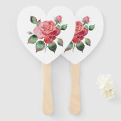 繊細なバラ ハンドファン (正面&裏面)