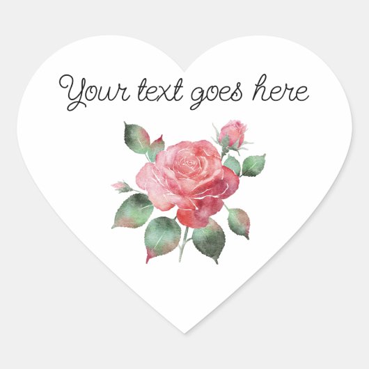 繊細なバラ ハートシール (正面)