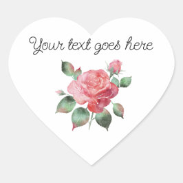 繊細なバラ ハートシール