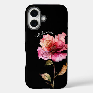 繊細なバラ、パーソナライズ iPhone 16ケース