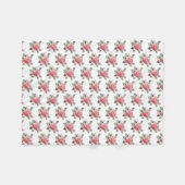 繊細なバラ フリースブランケット (正面(横))