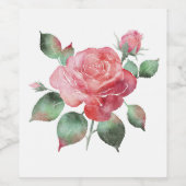 繊細なバラ ワインラベル (シングルラベル)