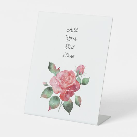 繊細なバラ 台座サイン (正面)