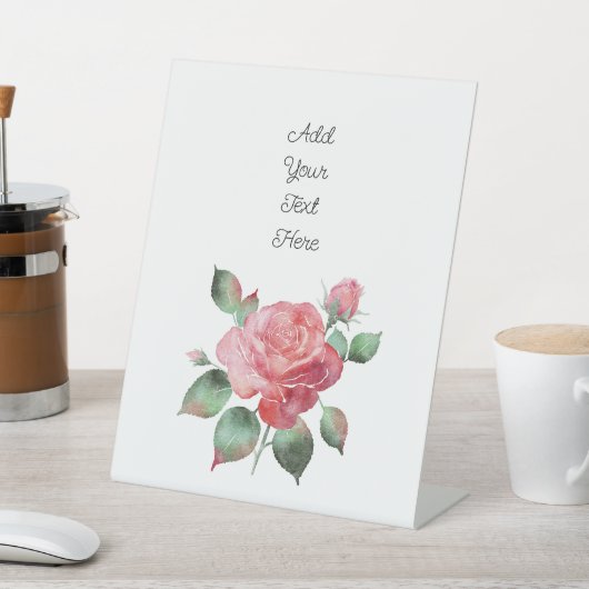繊細なバラ 台座サイン (インサイチュ)