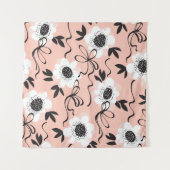 繊細なバラ、淡い色、ヴィンテージ柄。 タペストリー (正面(横))