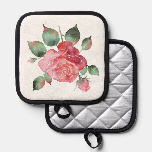 繊細なバラ 鍋敷き (正面/裏面)