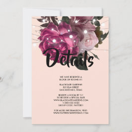 繊細なバーガンディの花の招待状 招待状