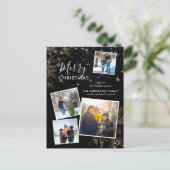 繊細なパインズクリスマス4フォトコラージュカード ポストカード (スタンド正面)