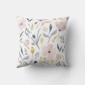繊細なパステルかわいらしピンクブルーフェミニン花 クッション (裏面)