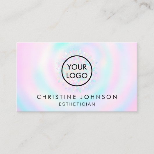 繊細なパステルカラーのロゴ 名刺 (正面)