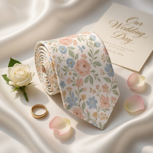 繊細なパステルカラーの春 ネクタイ