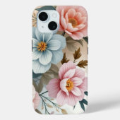 繊細なパステルフラワー Case-Mate iPhoneケース (裏面)