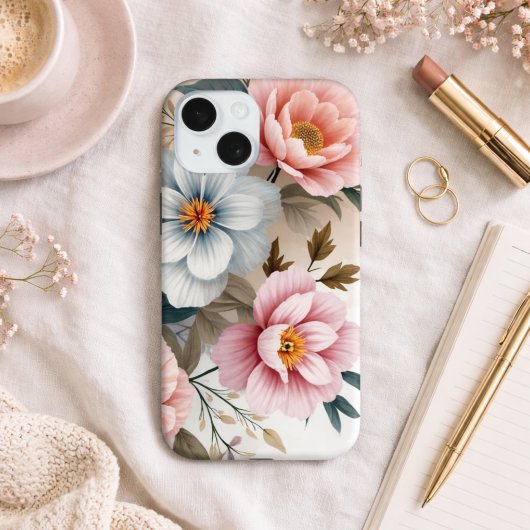 繊細なパステルフラワー Case-Mate iPhoneケース