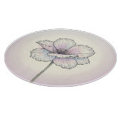 繊細なパステルポピー花 カッティングボード (角)