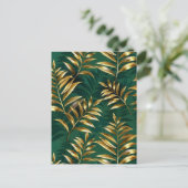 繊細なパターンの金のシダ シーズンポストカード (スタンド正面)