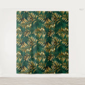 繊細なパターンの金のシダ タペストリー (正面)