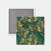 繊細なパターンの金のシダ マグネット (正面/裏面)