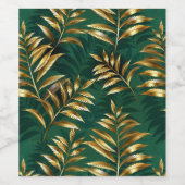 繊細なパターンの金のシダ ワインラベル (シングルラベル)