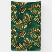 繊細なパターンの金のシダ 横断幕 (縦)