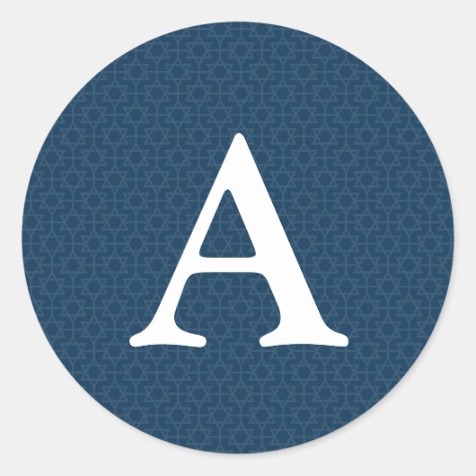 繊細なパターン(の模様が)あるバー/バルミツワーステッカーラベル ラウンドシール (正面)