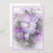 繊細なパンジー空白のサンキューカード サンキューカード (正面/裏面)