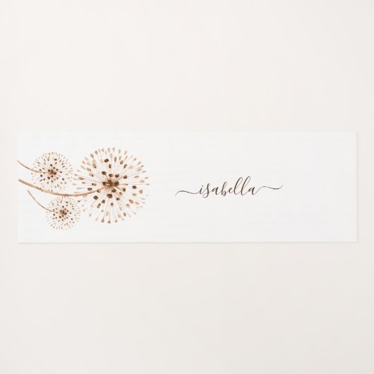 繊細なパーソナライズされた花 ヨガマット (裏面(横))