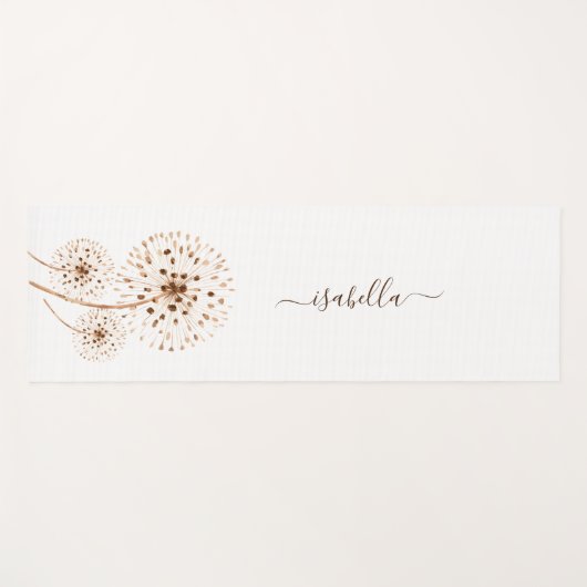 繊細なパーソナライズされた花 ヨガマット (正面(横))