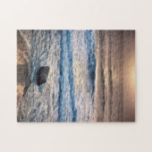 繊細なビーチの夕焼け ジグソーパズル (横)