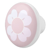 繊細なピンクと白の花 セラミックノブ (右)