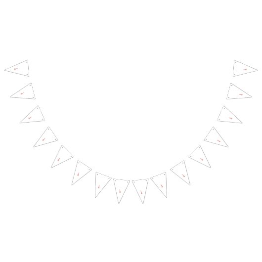 繊細なピンクと茶色の花がきれいな白を飾る バンティングフラッグ (全)